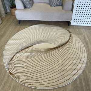 Premium Circle Shape 1.6m Carpet - Elegant Ivory