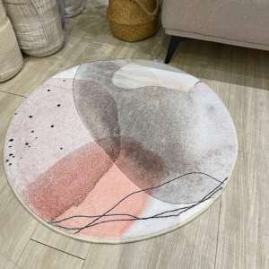 0.8m Round Polyester Carpet - Elegant Design for Living Room & Bedroom, Cambodia Exclusive