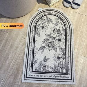 Elegant Floral PVC Doormat - Stain-Resistant