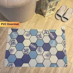 Contemporary Mosaic PVC Doormat - Fade-Resistant