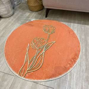 Modern design, round polyester carpet, 0.8m diameter.